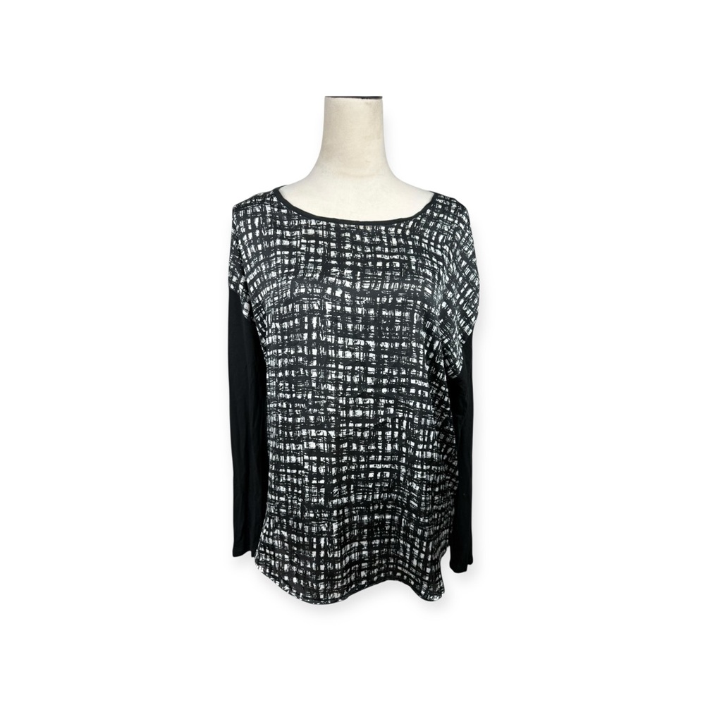 Michael Kors black print top long sleeve top size large